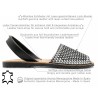 Women's Flat Sandals Leather black Avarca Menorquina Summer Shoes perforated 336 C. Ortuño