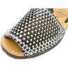 Women's Flat Sandals Leather black Avarca Menorquina Summer Shoes perforated 336 C. Ortuño