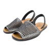 Women's Flat Sandals Leather black Avarca Menorquina Summer Shoes perforated 336 C. Ortuño