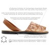 Women's Flat Sandals Leather Avarca Menorquina floral brown flower motif 511 C. Ortuño outlet sale