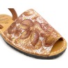 Women's Flat Sandals Leather Avarca Menorquina floral brown flower motif 511 C. Ortuño outlet sale