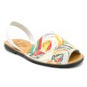 Women's Flat Sandals white colorful Leather Avarca Menorquina Summer Shoes 518 C. Ortuño Spain outlet sale