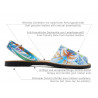 Avarca Menorquina Damen Sandalen Leder Menorca Sommerschuhe flach blau bunt Muster 334 C. Ortuño