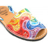 Avarca Menorquina Leather Women's Flat Sandals Summer Shoes red orange colorful 355 C. Ortuño