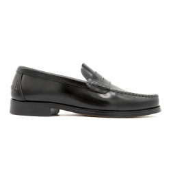 Herren Slipper Leder Business Schuhe Loafer schwarz Ledersohle Goodyear Rahmengenäht Latino Marttely 800